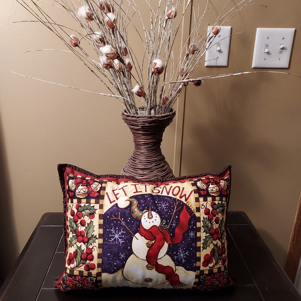 Homemade snowman pillow